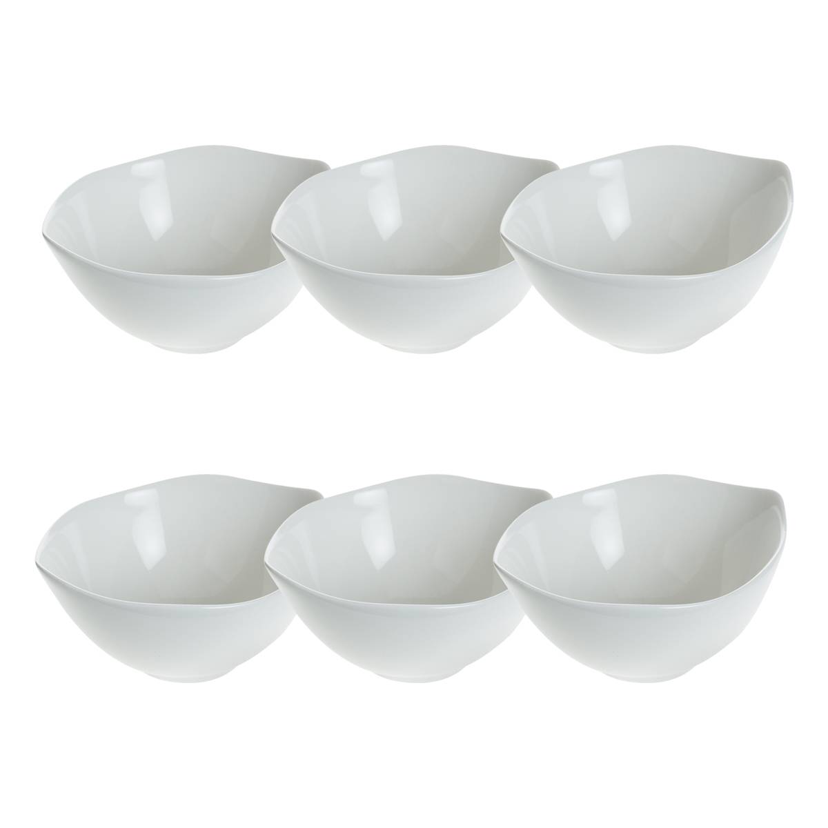 Set of 6 "Four Mini Shapes" Bowls H.5.3 cm, White Model A