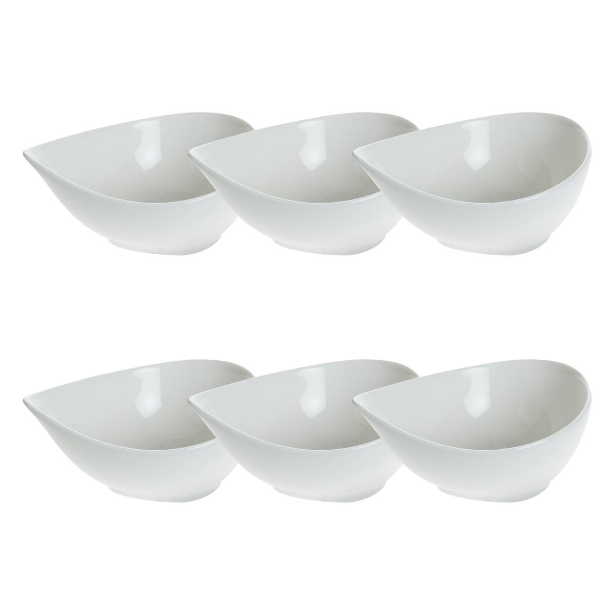 Set of 6 "Four Mini Shapes" Bowls H.5.3 cm, White Model A