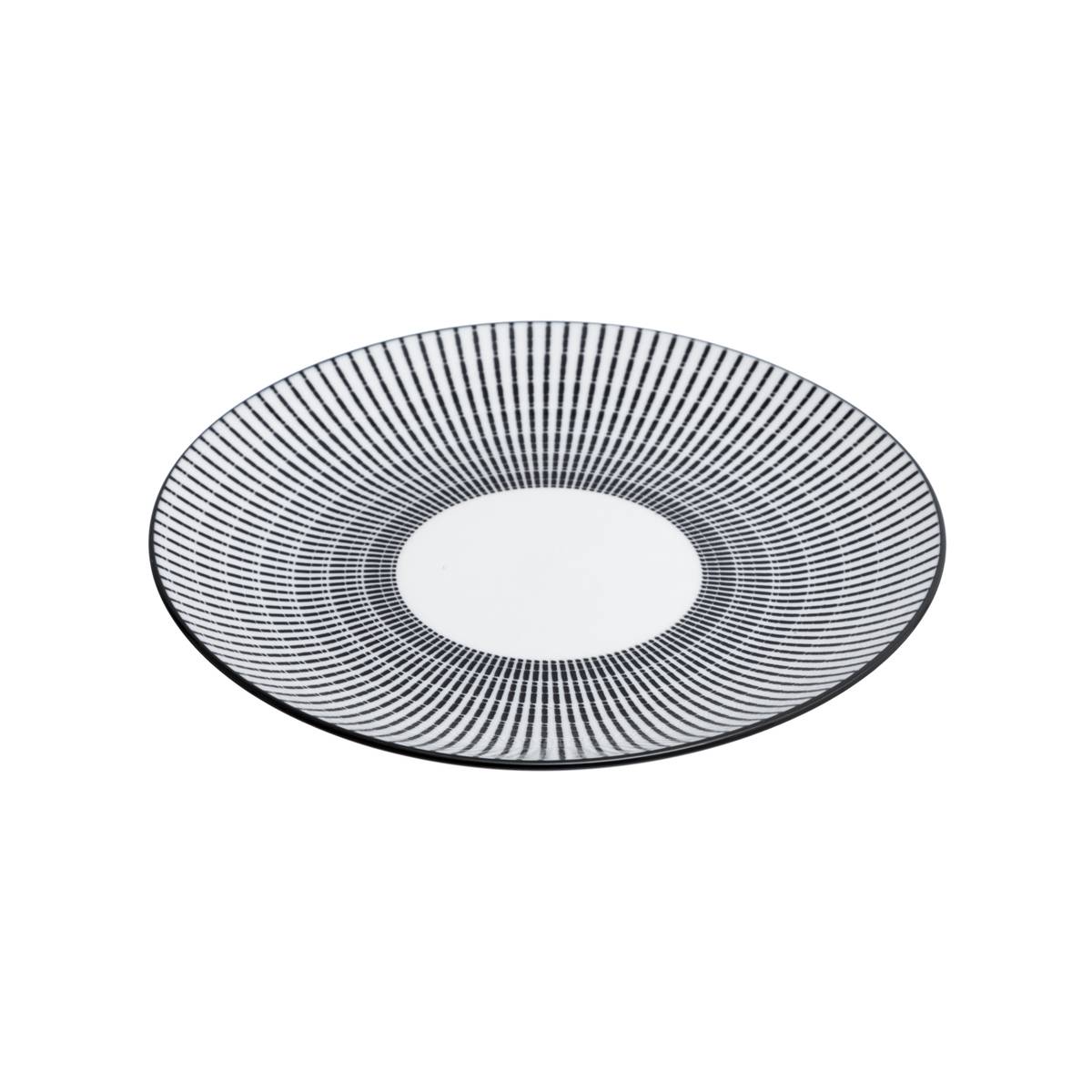 "Lunis" Tableware Set 18 pieces, Black & White Black