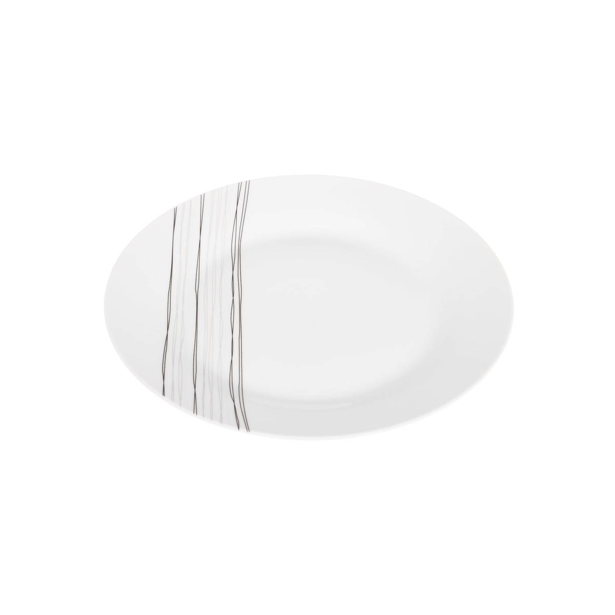 Set of 6 Dessert Plates "Lines" D.19.2 cm, White White