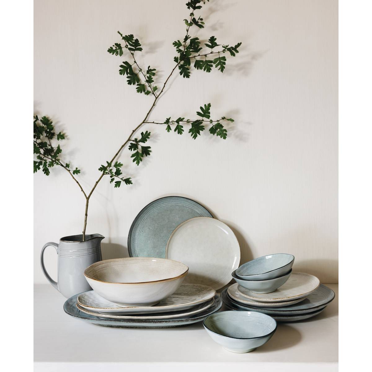 Set of 6 dessert plates "Flower" D.21.1 cm, Grey Grey