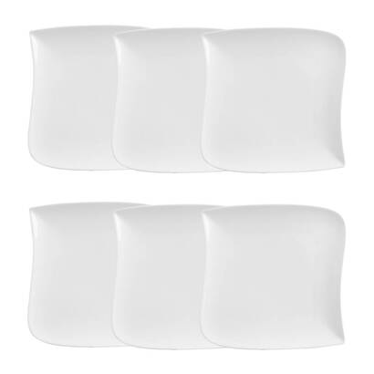 Set of 6 dessert plates "vague" d.21.5 cm, white