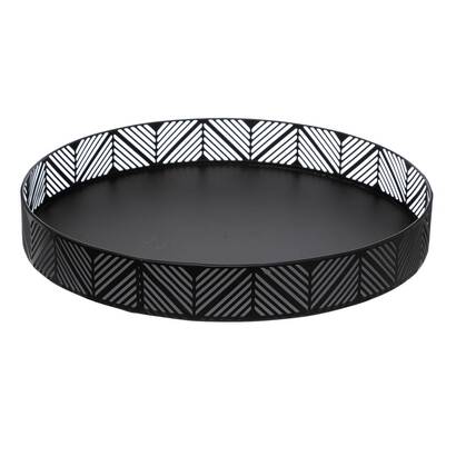 "frise" tray d.29.5 cm, black