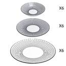 "Lunis" Tableware Set 18 pieces, Black & White Black