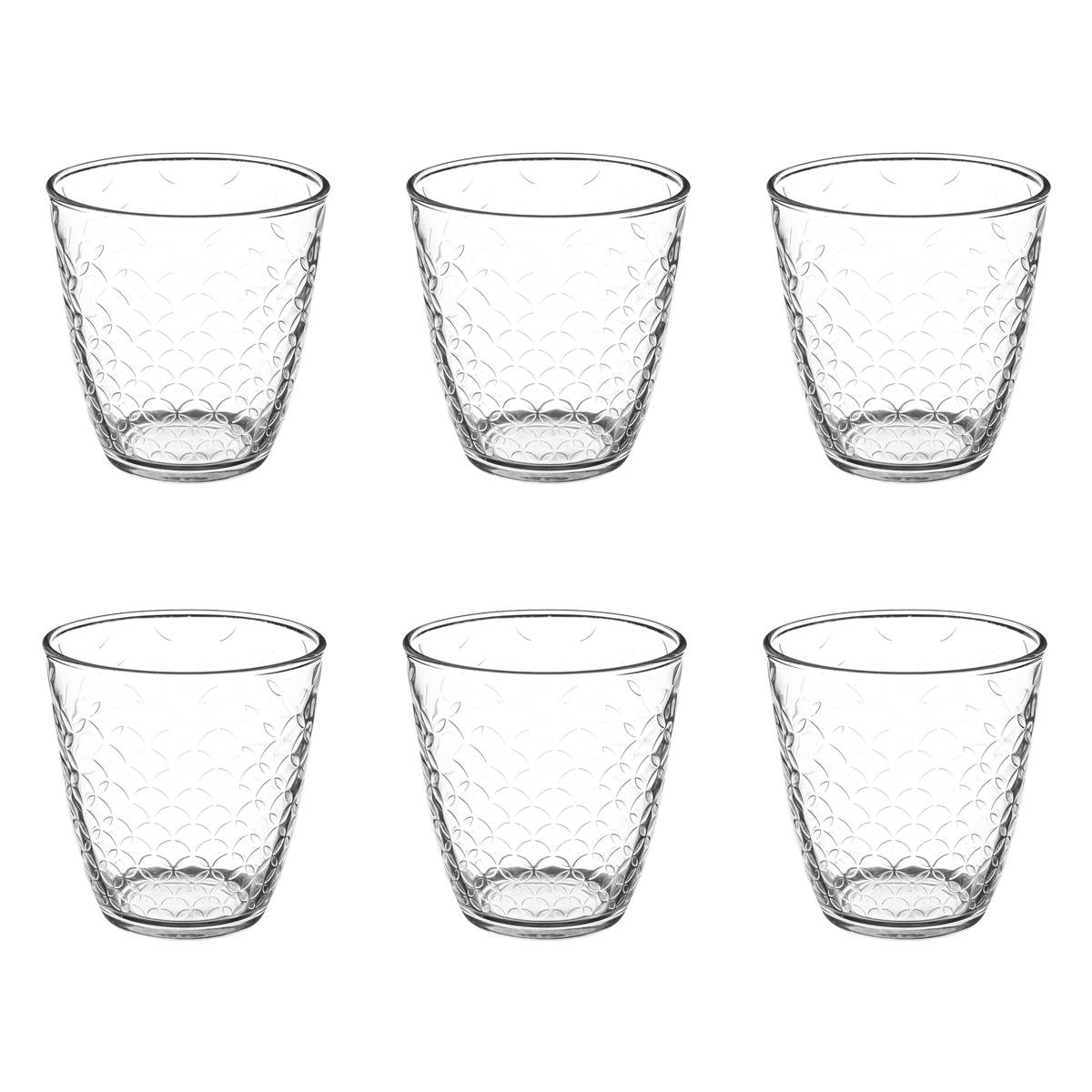 Set of 6 low tumblers "Rome'Eau" 250 ml, Transparent Transparent