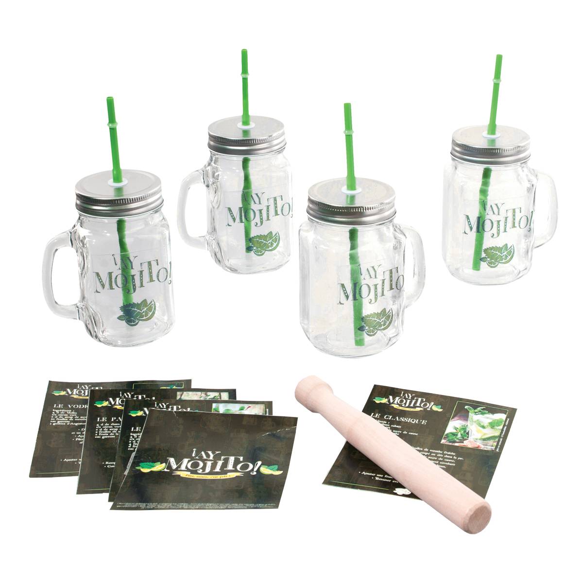 Mojito Preparation Kit "Mojito" 5 pieces, 400 ml, Transparent Transparent