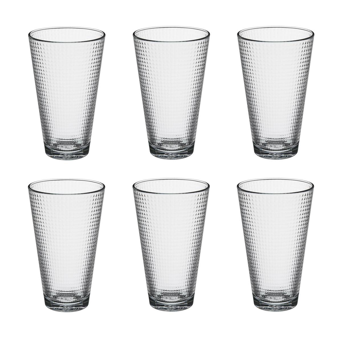 Set of 6 tall tumblers "Benit'Eau" 340 ml, Transparent Transparent