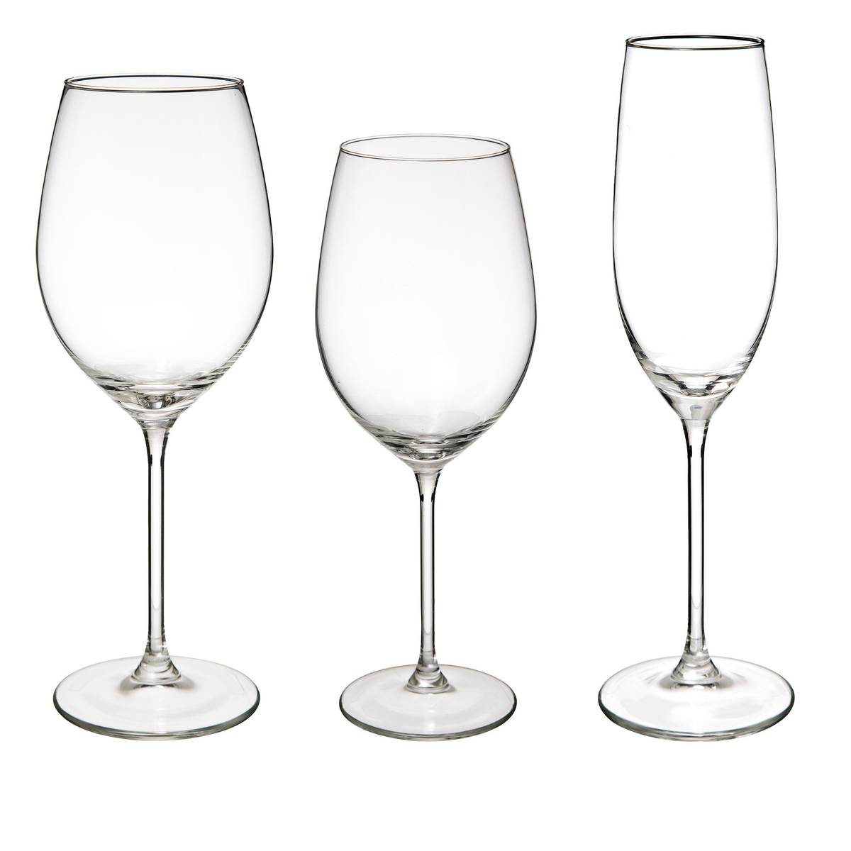 Set of 18 stemmed glasses "Lina" 540 ml, Transparent Transparent