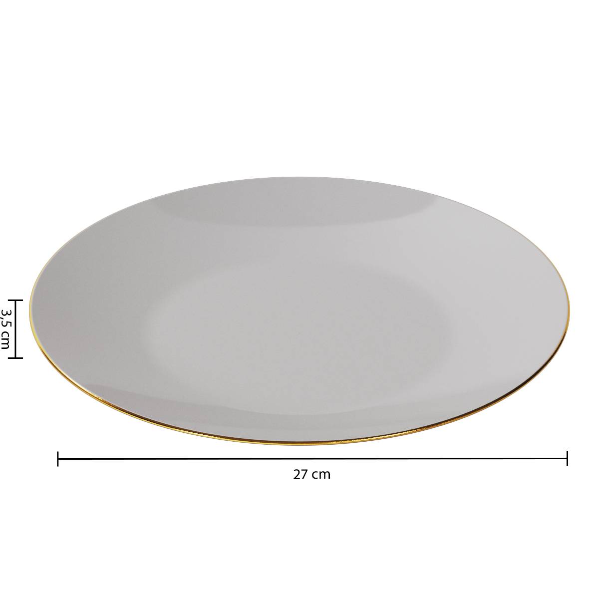 Set of 6 dinner plates "Petit Salon" D.27 cm, White White