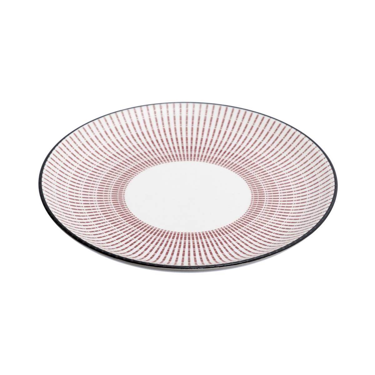 Set of 6 dessert plates "Lunis" D.18.7 cm Red
