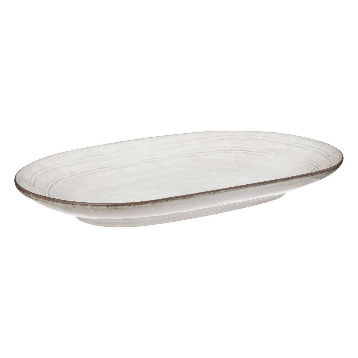 "Flower" Plate 31.5x17.5 cm Grey