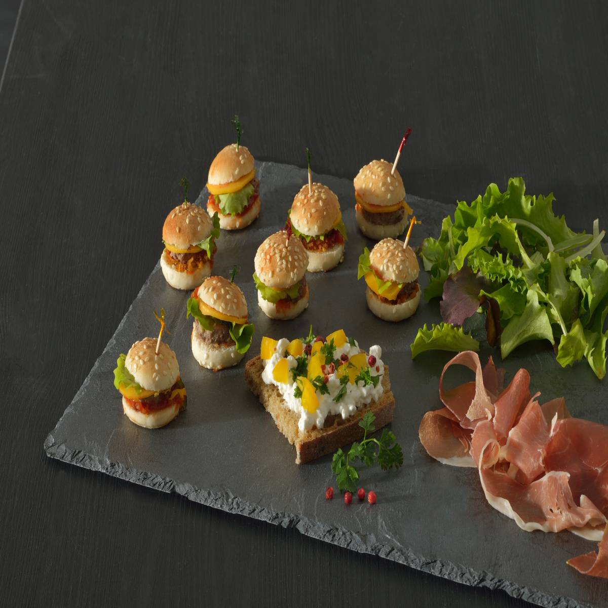 Presentation plate "Slate" 40x30 cm Slate grey