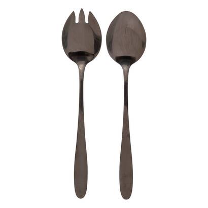Set of 2 "shadow" salad servers black