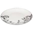 Set of 6 dinner plates "White Floral" D.27 cm, White Black / White