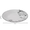 Set of 6 dinner plates "White Floral" D.27 cm, White Black / White