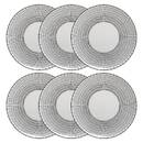Set of 6 "Lunis" dinner plates D.26.7 cm Black