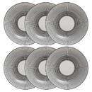 Set of 6 deep plates "Lunis" D.20.2 cm Black