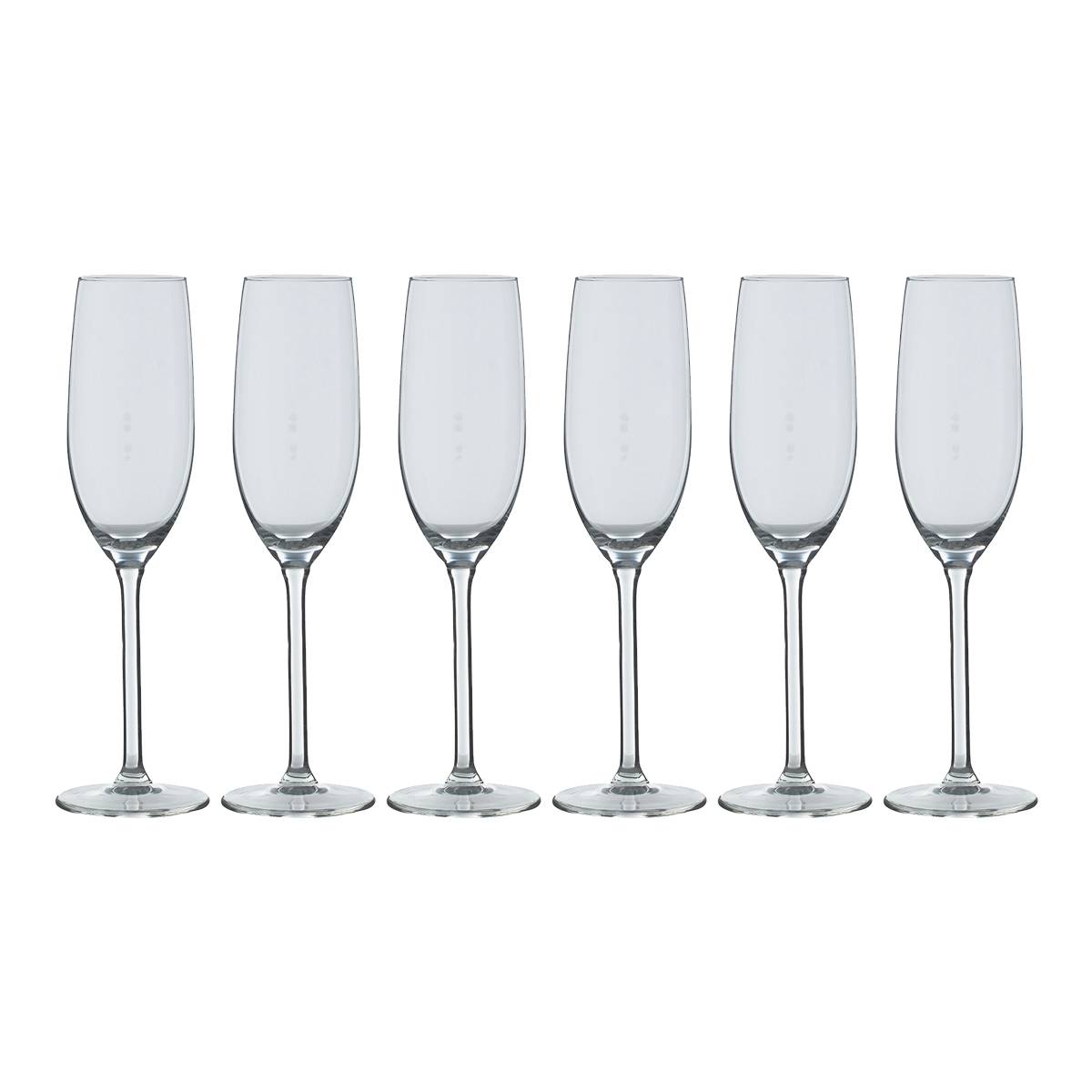 Set of 6 "Orpea" champagne flutes 160 ml, Transparent Transparent