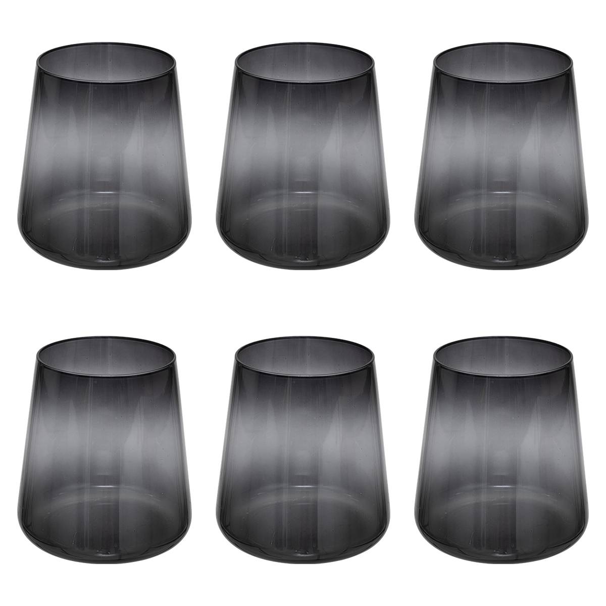 Set of 6 "Inu" cups 380 ml, Gray Grey