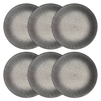 Set of 6 dinner plates "atelier" d.27.5 cm, gray