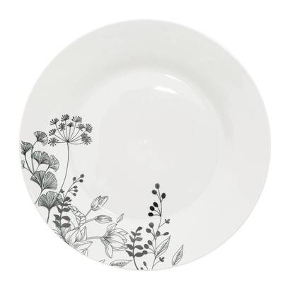 Tableware set "white floral" 18 pieces, white