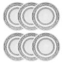 Set of 6 dinner plates "Renaissance" D.25.2 cm Transparent