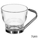 Set of 3 "Metal" mugs 110 ml, Transparent Transparent