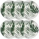Set of 6 dessert plates "Palme" D.19 cm, Black & White Green