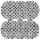 Set of 6 "Bohemia" dessert plates D.18.9 cm, Black & White Black 2