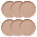 Set of 6 flat plates "Marie" Stoneware (ceramic), D.26.5 cm, Light pink Light pink