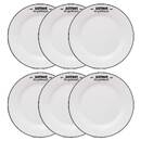 Set of 6 "Bistrot" dinner plates D.26 cm, White Black / White
