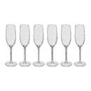 Set of 6 "Volta" Champagne Flutes 210 ml, Transparent Transparent