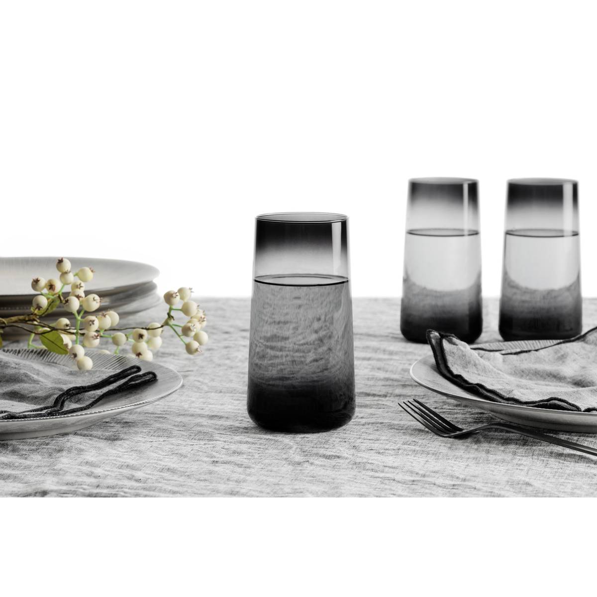 Set of 6 tall "Inu" tumblers 540 ml, Gray Grey