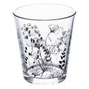 Set of 6 low tumblers "White Floral" 330 ml, Transparent Transparent