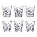 Set of 6 low tumblers "White Floral" 330 ml, Transparent Transparent