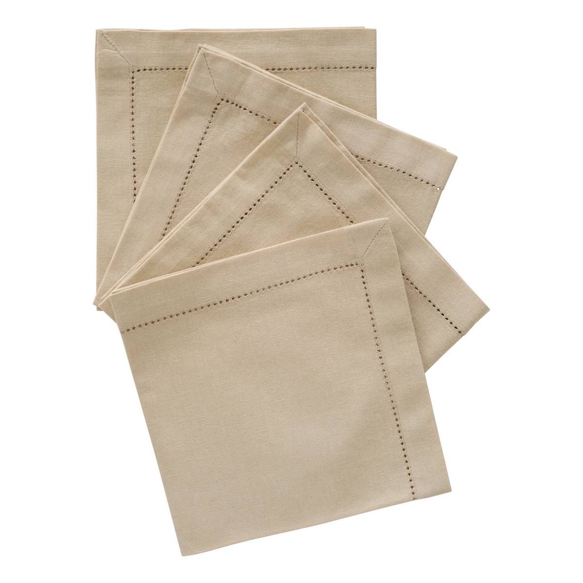 Set of 4 "Jane" napkins Beige linen, 170 g/m2, 40x40 cm Linen beige