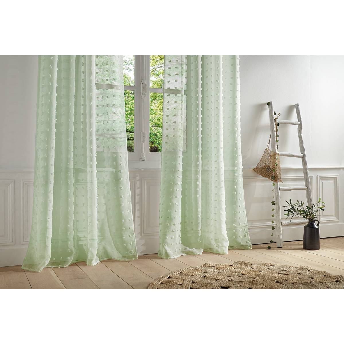 "Lily" Sheer Curtain Celadon Green, 240x140 cm Celadon green
