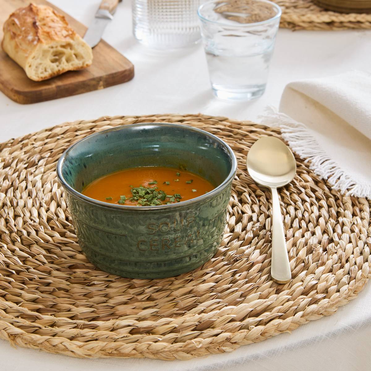 Bowl  "Cafe" 500 ml, earthenware, emerald green Emerald green