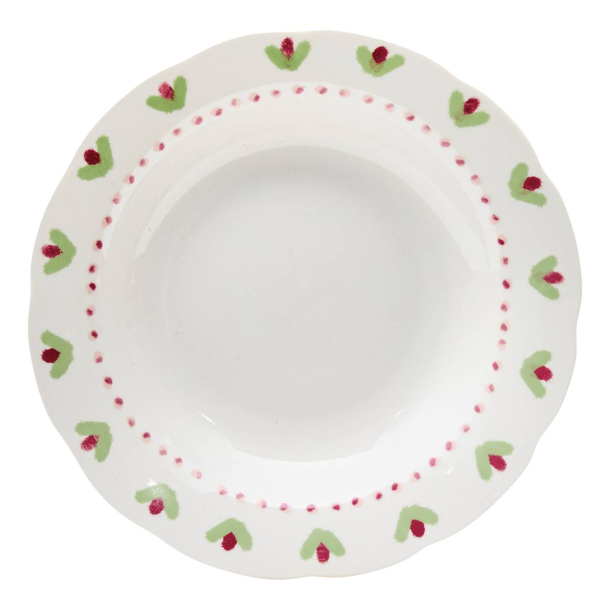 Set of 6 soup plates "Fleur De Rose" porcelain, D.23 cm Multicolored