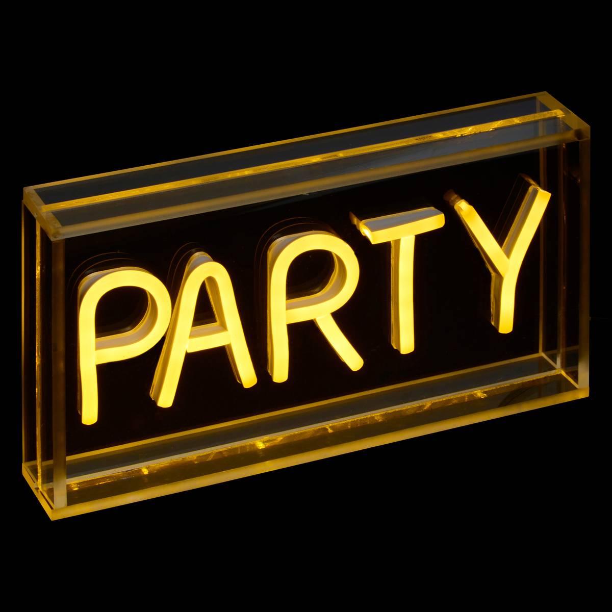 LED Neon "Party" Sector, Yellow, 23x4 cm Yellow