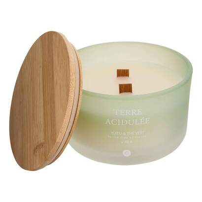 Scented candle round "sana" fruity scent, yuzu green tea, 420g