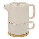 Teapot "Nature" 700 ml, stoneware (ceramic), Cream Cream