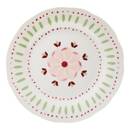 Set of 6 dessert plates "Fleur De Rose" Porcelain, D.19.5 cm Multicolored