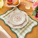 Set of 6 dessert plates "Fleur De Rose" Porcelain, D.19.5 cm Multicolored