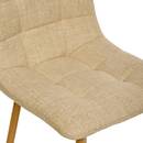 Set of 2 bar stools "Sirac" Beige linen, H.104.5 cm Linen beige