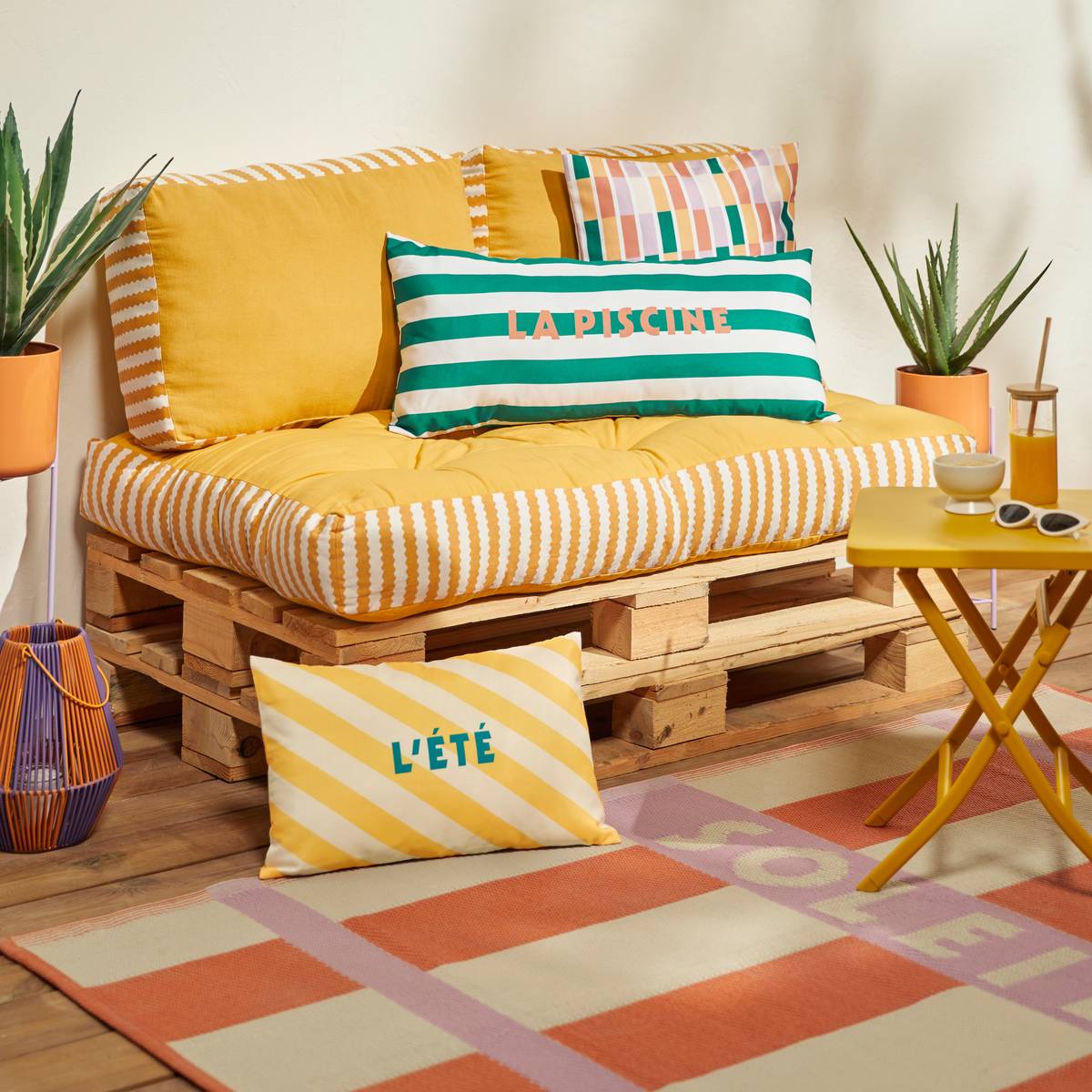 Rectangular Outdoor Cushion "Poolside" 75 x 35 cm, Polyester, Green Green