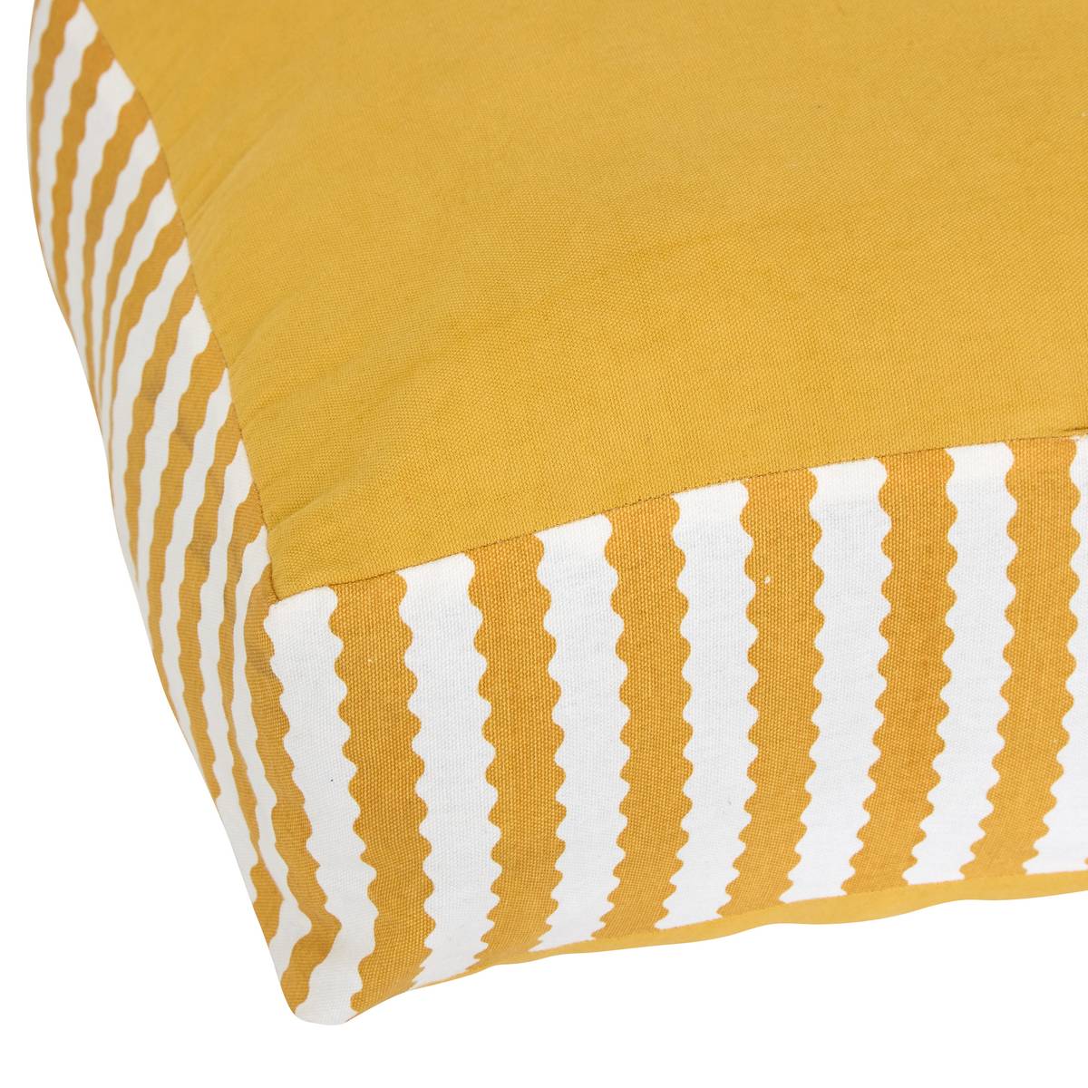 Rectangular Outdoor Floor Cushion POOLSIDE Yellow 60 x 40 cm - Cotton Yellow