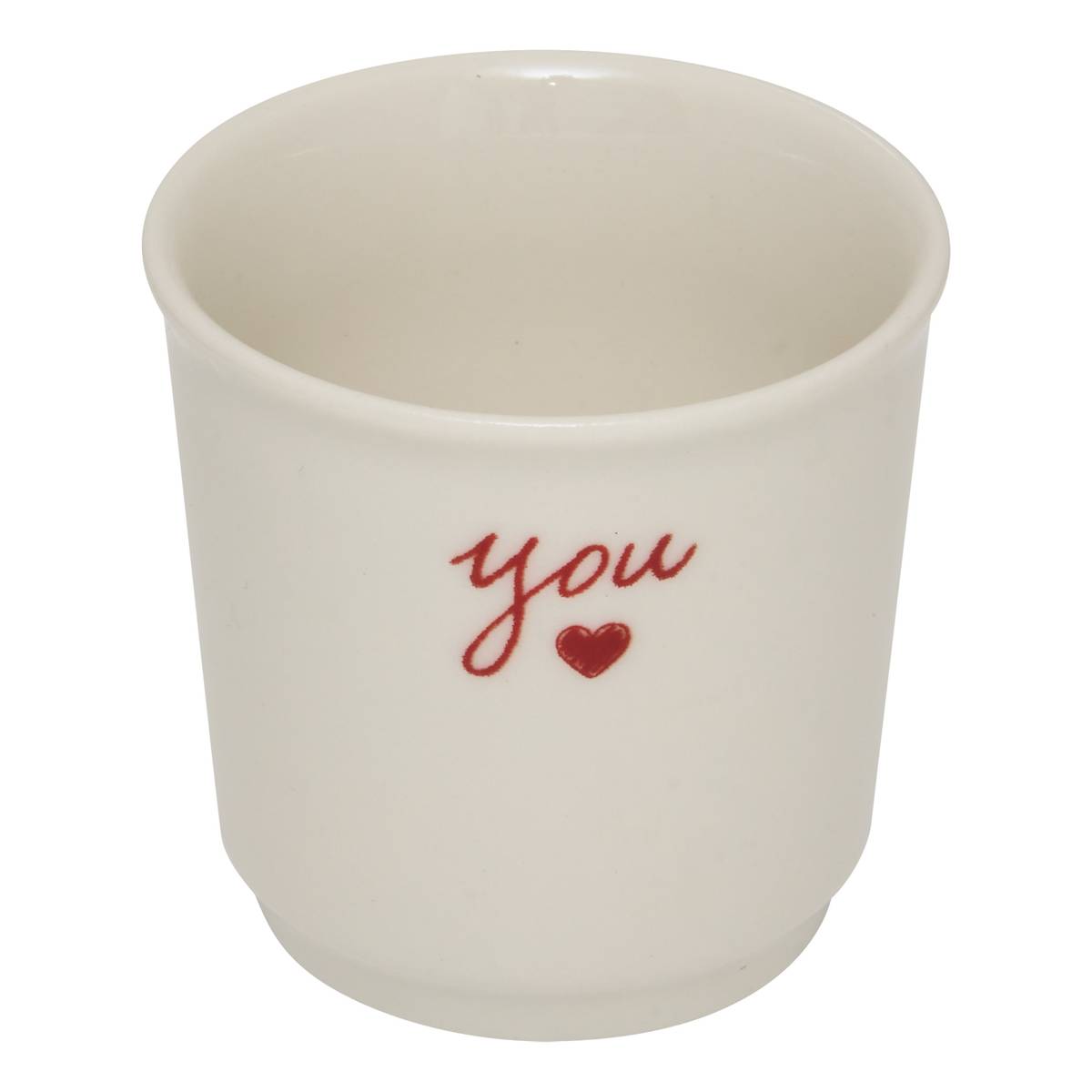 Set of 2 cups "Valentine" 100 ml, New Bone China (Porcelain), White White