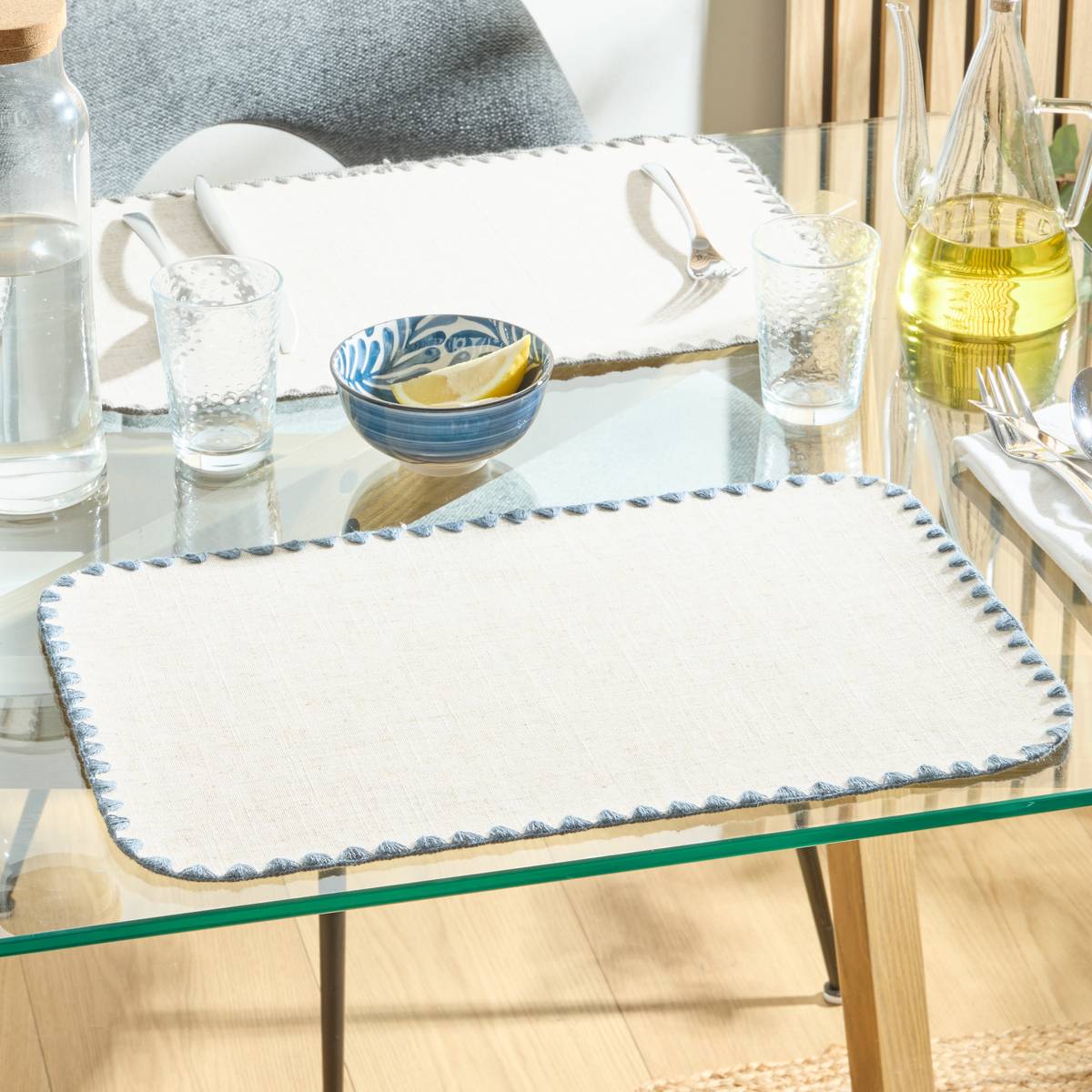 Placemat  "Sandrine" Polyester, 45x30 cm Blue