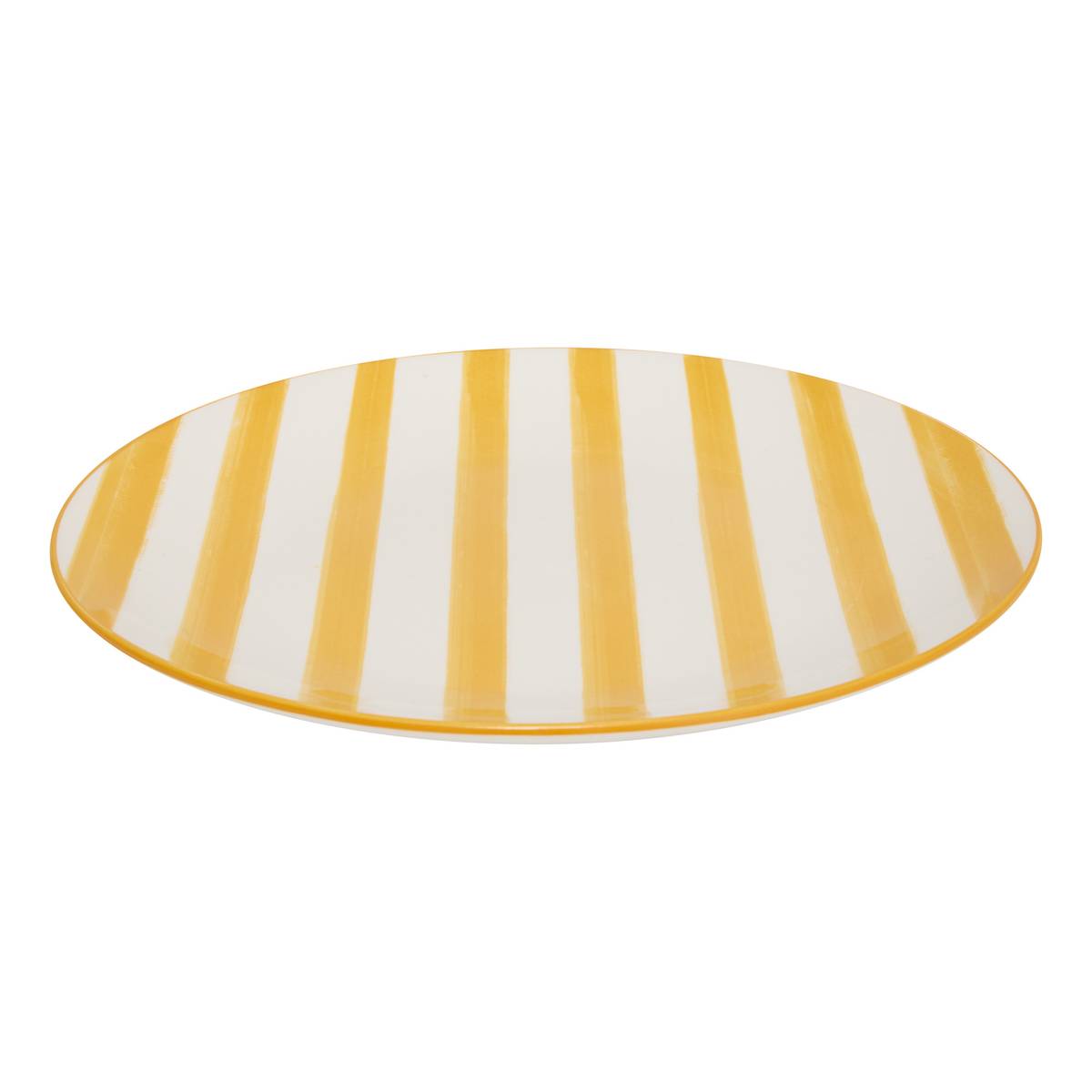 Set of 6 Dinner Plates "Charlie" Porcelain, D.26.8 cm Yellow